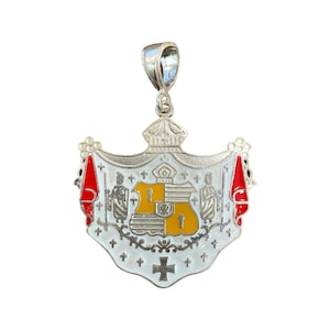 Sterling silver Coat of Arms W/Enamel pendant
