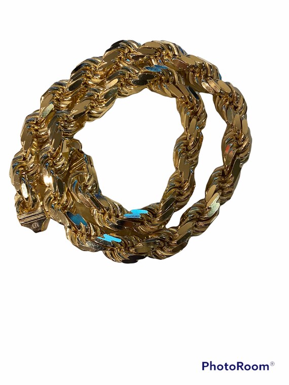 12 MM Rope Chain Gold Plated | Etsy