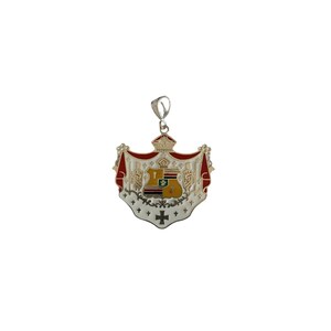 COAT OF ARMS Sterling silver enamel pendant