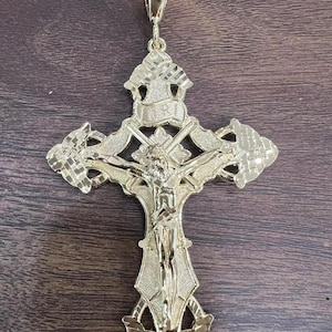 Kruzifix Sterling Silber vergoldet INRI Jesus Kreuz Anhänger