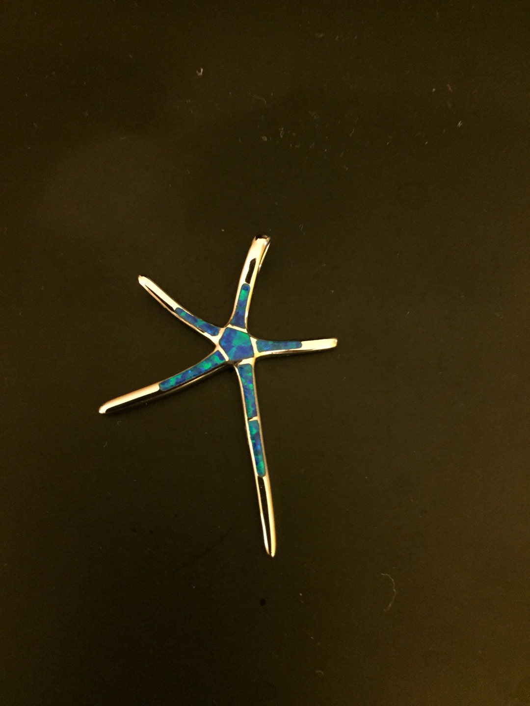 Sterling Silver 925 Opal Star Fish Pendant - Etsy Australia