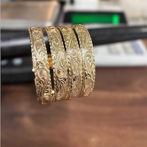 Gold Plated  plumeria flower Bangle Bracelet Hawaii, 10mm