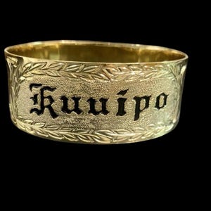 14k Gold Plated enamel Kuuipo Bangle Bracelet Hawaii