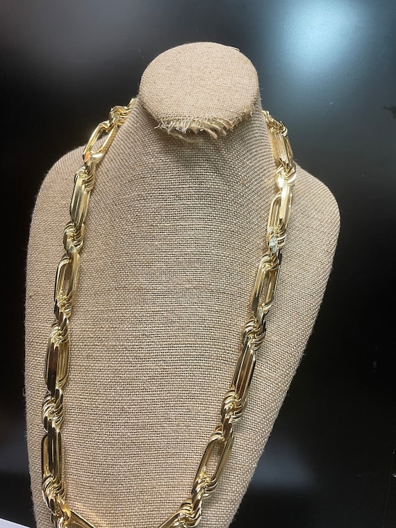 Milano Rope Chain Sterling Silver Gold Plated 15 MM 30
