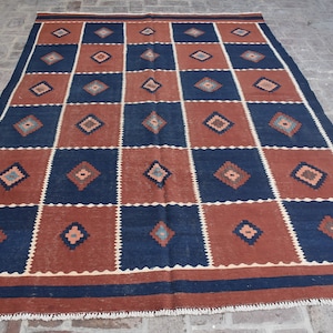 6&#39;4 x 9&#39;7 Ft, Unique hand woven vintage caucasian qafqaz kilim rug, Vintage caucasian kilim rug, Vintage rug, Antique rug, Area rug, 6x9 rug