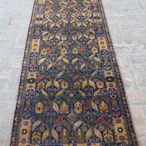 2&#39;11 x 9&#39;8 Feet, Gorgeous handmade vintage afghan baluch zakani runner rug, Hand knotted wool rug, Vintage rug, Turkish rug, Afghan rug, Rug