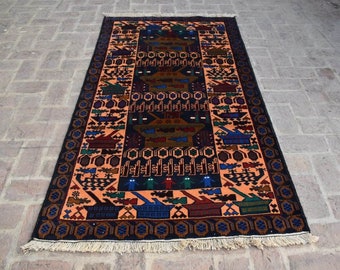 Wunderschöner handgeknüpfter vintage afghanischer Berber Teppich aus Wolle, Belutschischer Teppich, Einzigartiger Teppich, Vintage Teppich, Oushak Teppich, Türkischer Teppich, Teppichboden