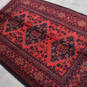 3&#39;3 x 5 Feet, Unique handmade vintage afghan turkmen khal muhammadi rug, 100% wool small rug, Afghan rug, Oriental rug, Vintage rug, 3x5 rug