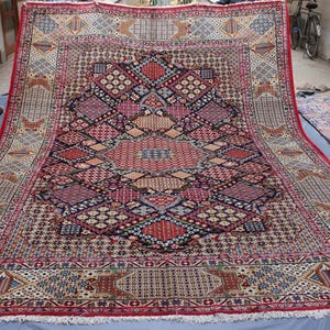 10x13 Large Antique Rug, 9&#39;7 x 13&#39;2 feet Rug, Vintage Turkish Heriz Rug, Hand Knotted Wool Rug, Rugs for Living Room, Afghan Caucasian Rug