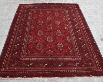 Wunderschöner vintage afghanischer Teppich Kunduzi, Teppich 200x300, Handgeknüpfter Wollteppich, Teppich, Wollteppich, Wollteppich, Teppich,