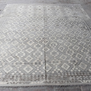 9&#39;10 x 13&#39;1 Ft, Unique vintage handmade afghan ghalmouri kilim rug, Rug for living room, Vintage area rug, Oushak rug, Afghan rug, 10x13 rug