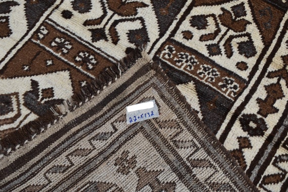 5x7 Vintage Afghan Baluch Taimani Rug, Handmade Wool Area Rug