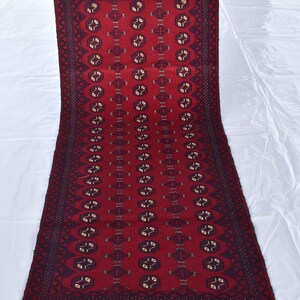 2&#39;8 x 6&#39;5 ft Vintage Rug/ Afghan Handmade Veg Dye Wool Area Rug/ Turkmen Tribal Rug/ Red Oriental Rug/ Caucasian Rug/ 3x6 Bedroom Office Rug