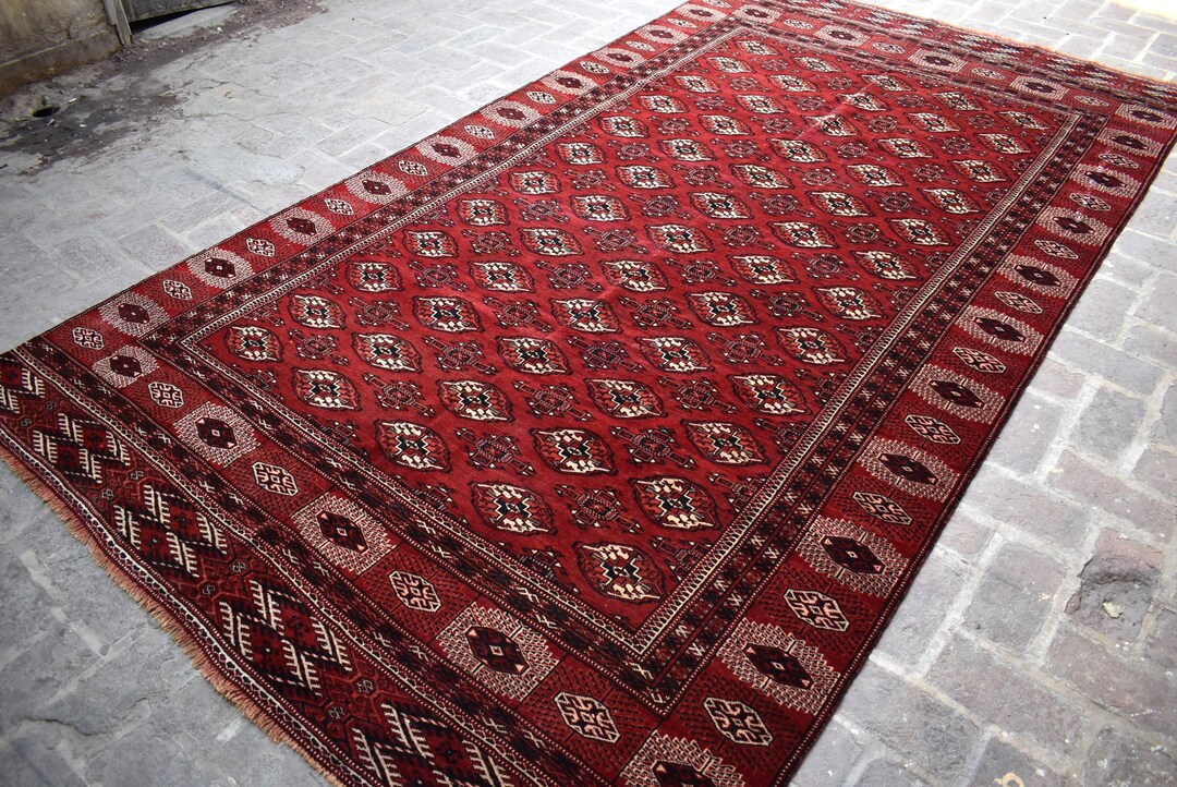 7x12 Rug Vintage Afghan Rug, 7x12 Ft, Hand Knotted Wool Bukhara Tribal Rug - Etsy