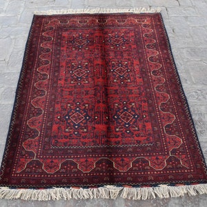 3&#39;5 x 5 Feet, High quality vintage handmade afghan turkmen khal muhammadi rug, 100% wool rug, Afghan rug, Vintage rug, Oriental rug, 3x5 rug