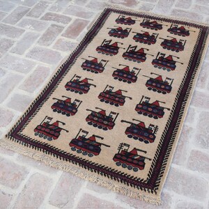 2&#39;10 x 4&#39;8, Stunning hand knotted vintage afghan tribal baluch war rug, Small tribal war rug, Vintage rug, Oushak rug, Oriental rug, 3x5 rug