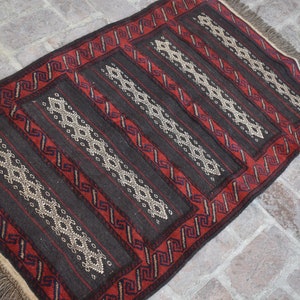 2&#39;8 x 4&#39;5 Ft, Stunning vintage handmade afghan tribal adraskan kilim rug, 100% wool small rug, Vintage rug, Afghan rug, Oushak rug, 3x5 rug