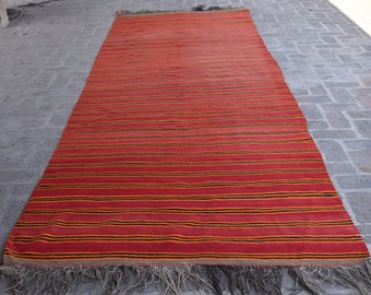 4'11 x 14'3 Feet, Unique handmade vintage afghan large maldari kilim rug, Hand woven kilim rug, Vintage rug, Afghan rug, Turkish kilim, Rug
