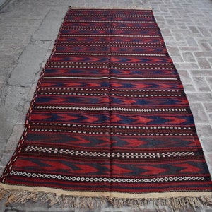 Living Room Rug, Gorgeous vintage afghan tribal qalaino kilim rug, Hand woven wool area rug, Turkish kilim rug, Wool kilim rug, Kilim rugs