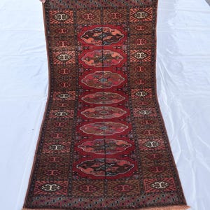 2&#39;6x5&#39;5 COLLECTOR&#39;S PIECE Vintage Afghan Rug/ Antique Geometric Rug/ Turkmen Oriental Rug/ Caucasian Rug/ Tekke Carpet/ Area Rug 3x6 Bedroom