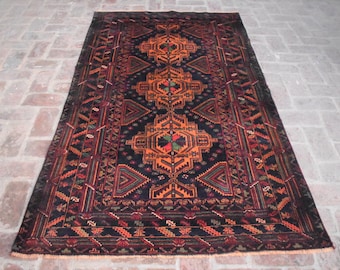 4'11 x 8'3フィート、見事な手織りのヴィンテージアフガン部族のスー