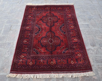 ハンドメイドウール製バルーチ族の生命の樹ラグ、アフガニスタン部族