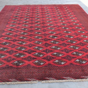 9&#39;2 x 12&#39;3 Ft, Gorgeous handmade vintage afghan tribal morgul area rug, Large hand knotted rug, Vintage rug, Afghan rug, Oriental rug, 9x12