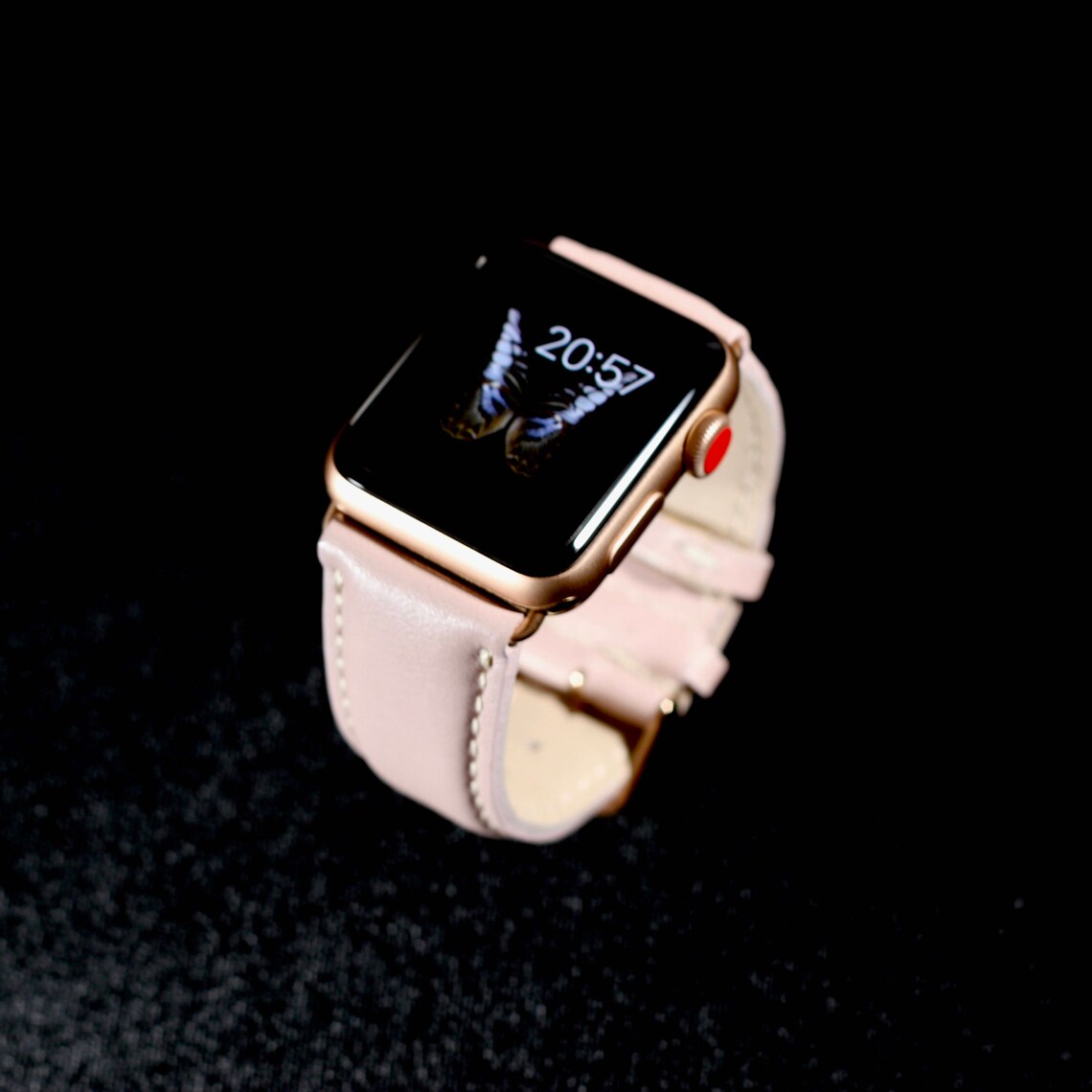 Light rose Apple Watch band Genuine Leather Strap for Apple | Etsy
