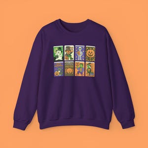 Retro Halloween Sweatshirt: Nostalgic Trick or Treat Goody Bags Crewneck