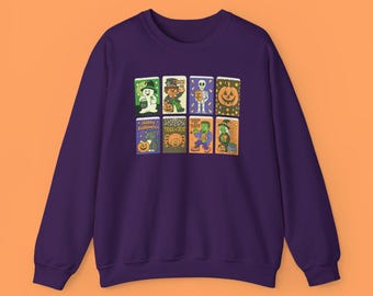 Retro Halloween Sweatshirt: Nostalgic Trick or Treat Goody Bags Crewneck