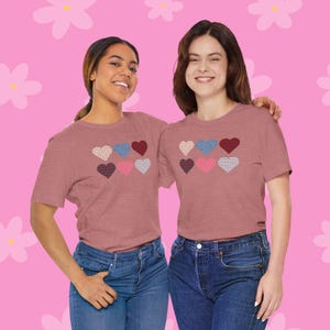 18-Inch Doll Shirt: Retro Hearts Valentine's Day Tee image 6