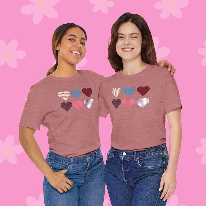 18-Inch Doll Shirt: Retro Hearts Valentine's Day Tee image 6