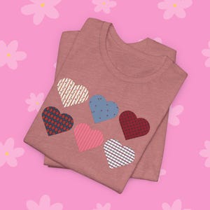 18-Inch Doll Shirt: Retro Hearts Valentine's Day Tee image 5