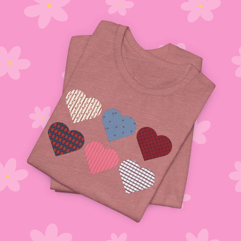 18-Inch Doll Shirt: Retro Hearts Valentine's Day Tee image 5