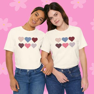 18-Inch Doll Shirt: Retro Hearts Valentine's Day Tee image 3