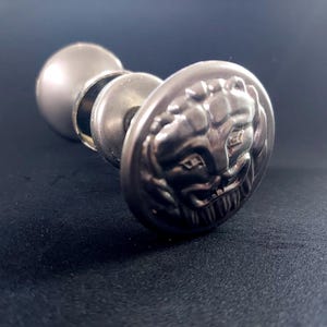 Door Knobs Lion Vintage, Steel Double door handle, Made in USSR, 1980