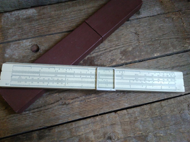 Logarithmic Ruler in Original Boxsoviet Vintage Wooden Ruler Etsy