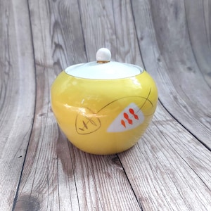 Vintage sowjetische gelbe Porzellan-Zuckerdose - Porzellanmanufaktur Baranivka, 1960er Jahre