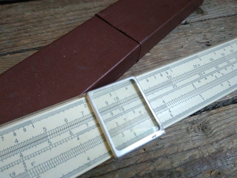Logarithmic Ruler in original boxSoviet Vintage wooden ruler | Etsy