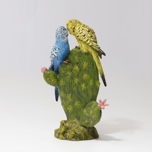 Parakeets on cactus • A 1413 • Fritz Bermann® • Vienna Bronzes Since 1850 • Certified