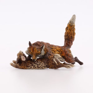 Fox with rabbit • A 1806 • Fritz Bermann® • Vienna Bronzes Since 1850 • Certified