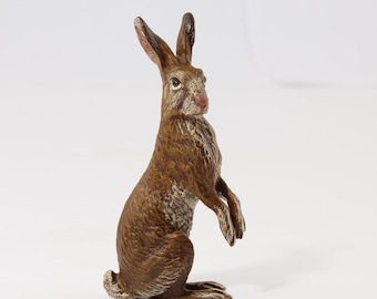 Rabbit standing upright • A 2304 • Fritz Bermann® • Vienna Bronzes Since 1850 • Certified