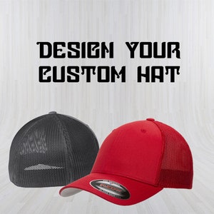 CUSTOM FlexFit 6511 Trucker Hat - embroidered hat - Custom Flexfit - personalized embroidery - custom embroidered hat - custom hats -
