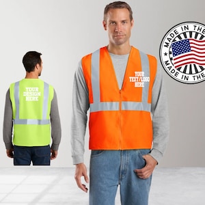 Custom Wholesale Construction Safety Vest / Embroidered Vest / Customized Work Clothing / Custom Work Vest / Business Apparel / Saftyvest