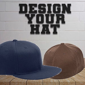 CUSTOM Flex Fit Flat-Billed Hat / Custom Hats / Personalized Hat / Embroidered Hat / Customized Cap / Embroidered Flexfit / Embroidery hat /