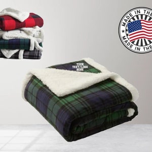 Custom FleWholesale Flannel Sherpa Blanket / Custom Blanket / Embroidered Blanket / Personalized Blankets / Personalized Blanket / Monogram