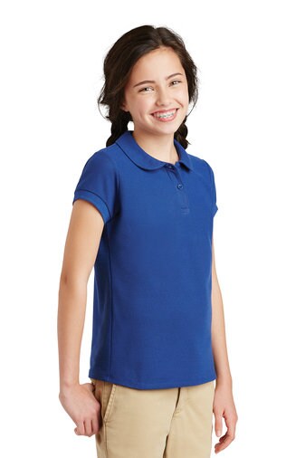 Custom Wholesale Girls Silk Touch Peter Pan Collar Polo