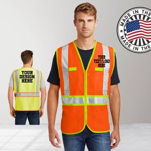 Custom Wholesale CornerStone Class 2 Dual-Color Safety Vest/ Personalised Hi Viz Safety / Reflective Event Safety  Visibility Jacket Vest