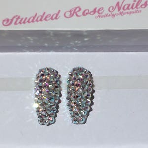 Swarovski Accent Nails  | Bling Nails | Swarovski Nails | Fake Nails | Press On Nails | False Nails | StuddedRoseNails