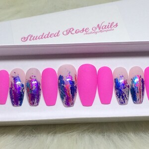 Paradise | Matte Nails | Fake Nails | Press On Nails | Any Shape and Size | False Nails | Glue On Nails | Reusable | StuddedRoseNails